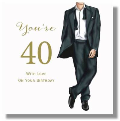 Large Happy 40th Birthday Greeting Card For A Man By Mary Kirkham Ebay
