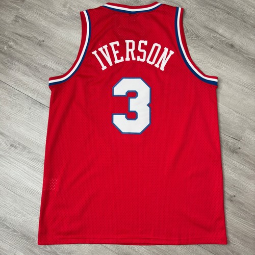 Authentic ALLEN IVERSON Philadelphia 76ers Jersey Large 44 Nike Swingman Sixers - Picture 3 of 9