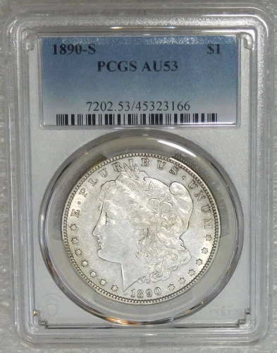 1890-S Morgan Silver Dollar PCGS AU53 Bright with Nice Luster PQ #V46J