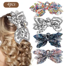 4Pcs Nonslip Butterfly Hair Clips, Flower Claw Clip, Big Hair Bow for Girl Women