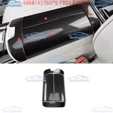 ABS Black Carbon Fiber Surface Armrest Box Cover Trim For Benz S-Class 2021-2025