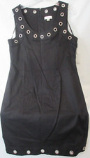 Calvin Klein Women's Grommet Jumper Dress Black Sleeveless Size 12 NOS MSRP $134