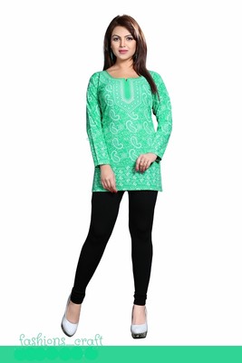 UK-Stock New Indian women Printed Green 