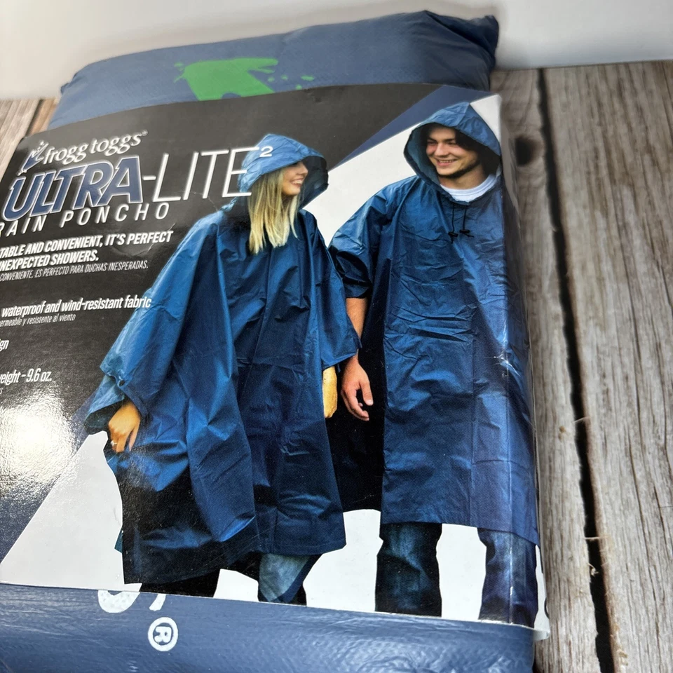 New Frog Toggs Ultra - Lite Blue Rain Poncho One Size - Image 3 of 4