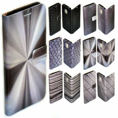 For Samsung Galaxy Series Steel Iron Metal Print Wallet Mobile Phone Cover #1