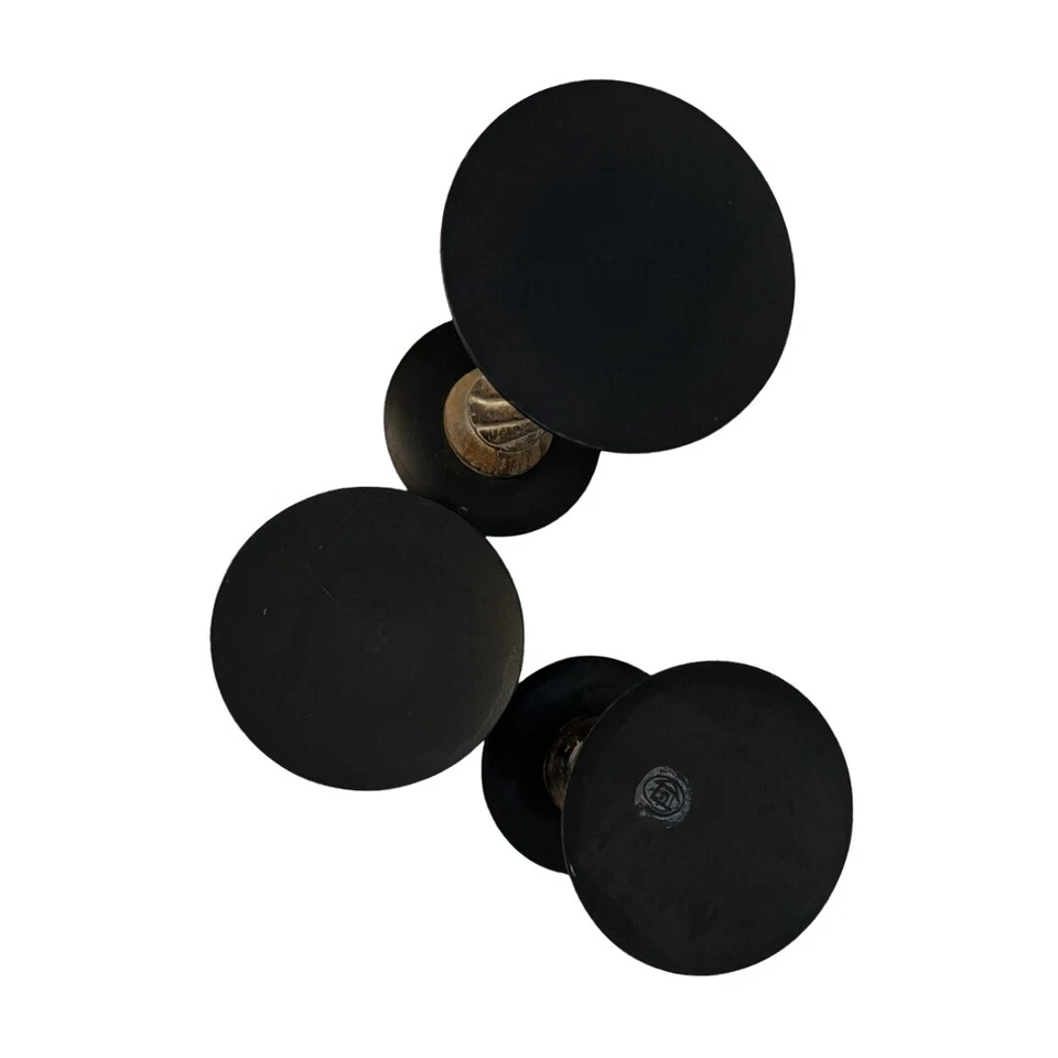 Conjunto de 3 pontos de vela pilar madeira maciça e metal - Imagem 3 de 4