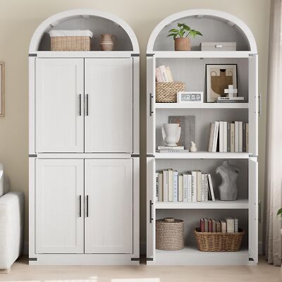 71.6'' Tall Kitchen Pantry Cabinet Food Storage Cupboard with Doors and Shelves