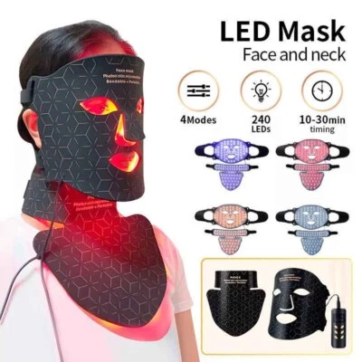 240 Lights Face Neck LED Mask Infrared Skin Care 3D EMS Microcurrent Face Mask - image 1 of 4