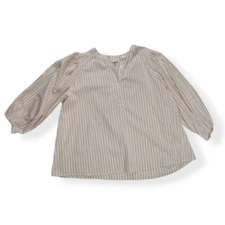 A new day Cream Striped Balloon Sleeves XXL