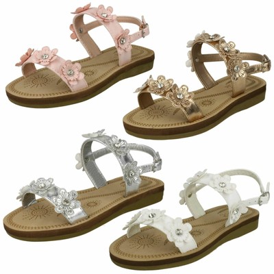 Mädchen Spot On Slingback geblümte Sandalen