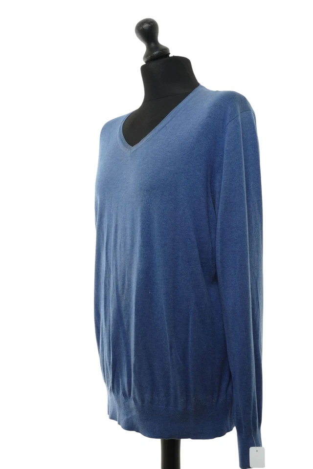 Gutteridge Herren Pullover Pulli XL blau leicht V-Ausschnitt mit Kamelhaar - Bild 3 von 4