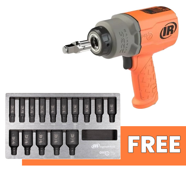 Ingersoll Rand 2236QTIMAX-O  Hi-Viz ORANGE 1/2" Dr Impact + Socket Set
