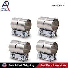 4pcs 2.5 Inch Lap Joint Exhaust Band Clamp Muffler Coupler Stainless Steel T304