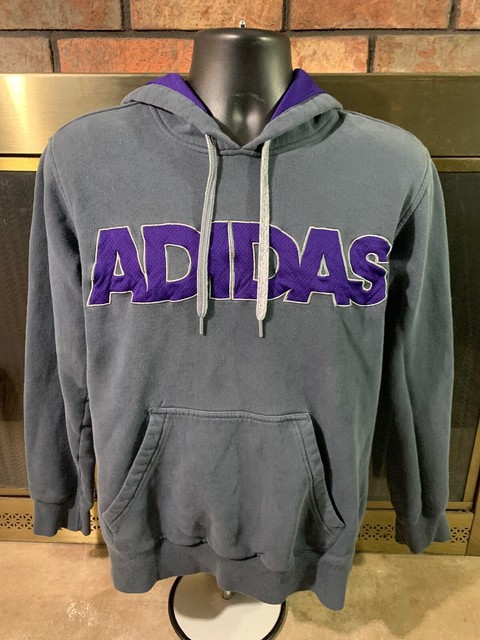 Vintage Adidas Spellout Logo Hoodie Hooded Sweatshirt Mens Size Medium Purple | eBay