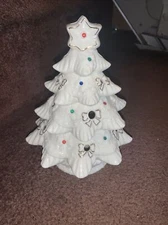 LIVING HOME CHRISTMAS HOLIDAY TREE PORCELAIN TEA LIGHT HOLDER-NEW IN BOX