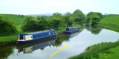 Photo 12x8 Canal view at East Marton Two barges moored at the canalside ju&nbsp; c2013 | eBay UK