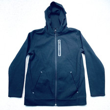 Old Navy Active Hooded Jacket Youth XL Black Dynamic Fleece Full Zip Stretch