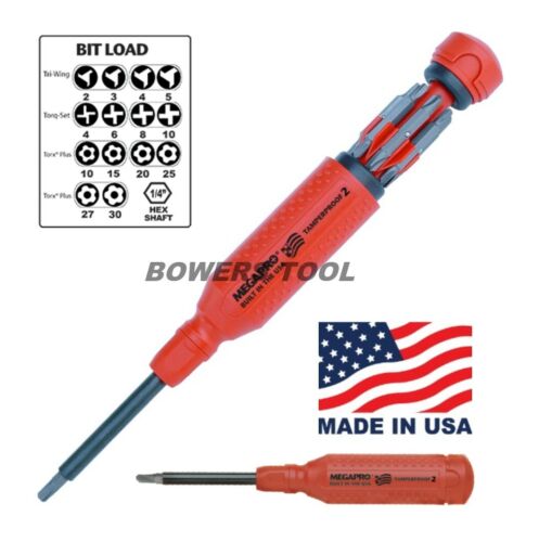 Megapro Tamperproof 2 Screwdriver for Tri Wing Security Torx Plus Torq Set Bits - Picture 2 of 4