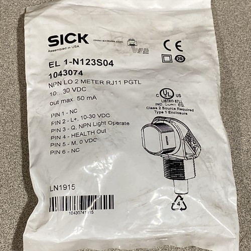 NEW In Bag! Sick Photoeye Polarized SENSOR EL 1-N123S04 Or 1043074 - Picture 4 of 4