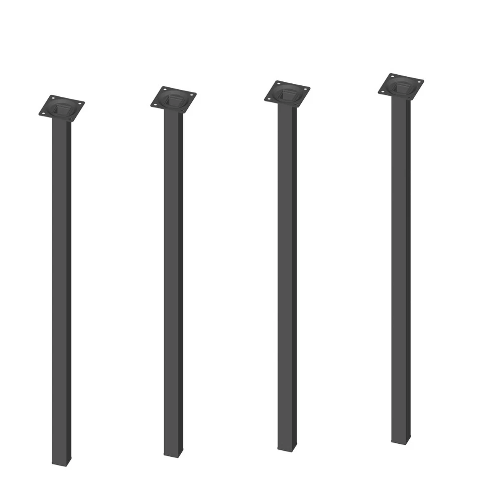 11101-00056= 4x Möbelfuß eckig H 700mm schwarz Element System Tischbein Tischfuß - Bild 2 von 2