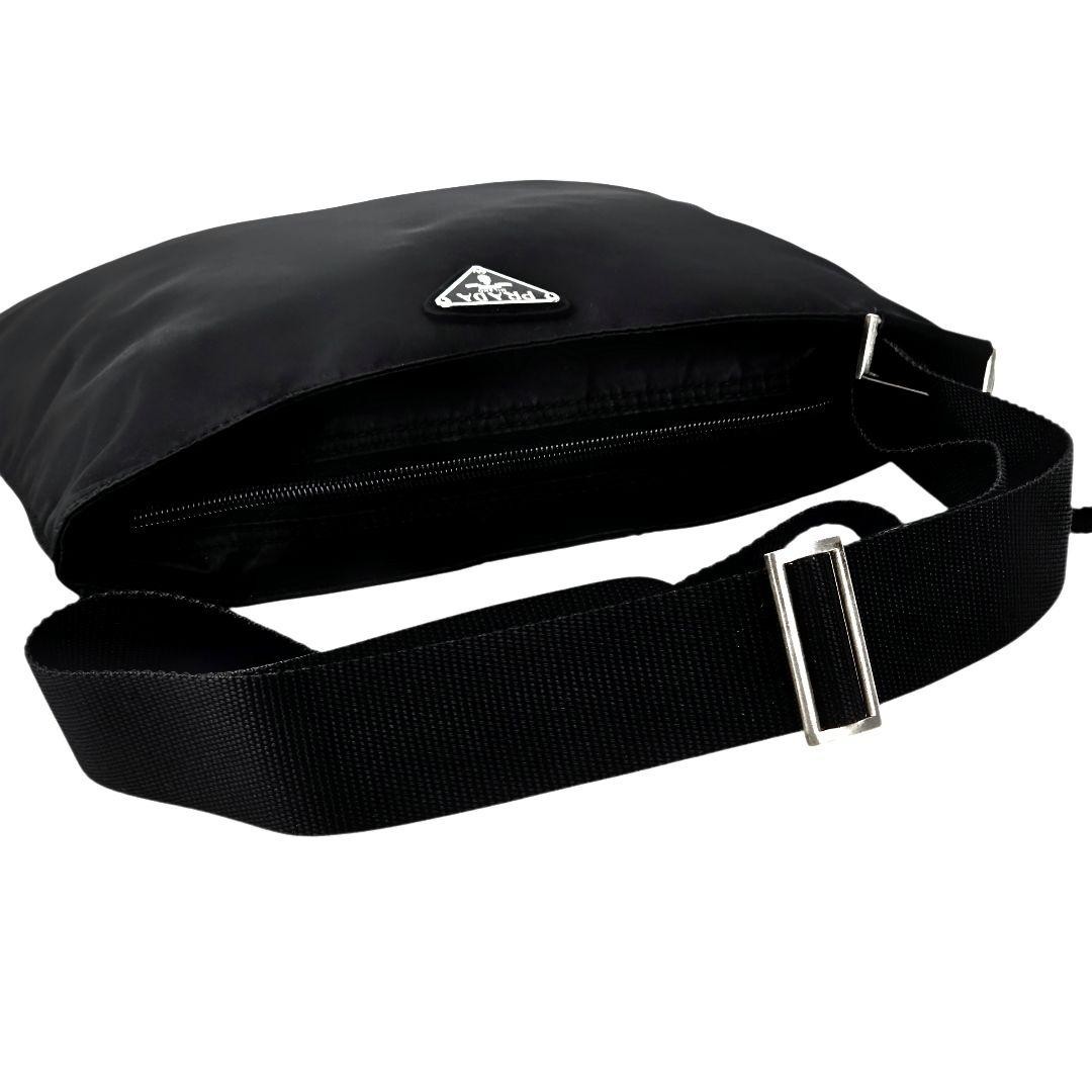 Excellent Condition PRADA Nylon Leather Shoulder Bag NERO Black thumbnail 11
