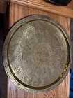 12 Inch Antique Middle Eastern Engraved Brass Tray — photo 3