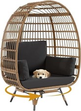 Oversized Swivel Patio Egg Garden Chair Rattan Indoor Outdoor Furniture Hammock