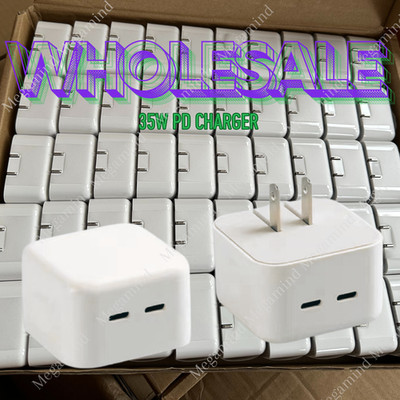35W USB-C Dual Port Fast Charger Cube PD Adapter Lot For iPhone 16/15/14/13/Pro