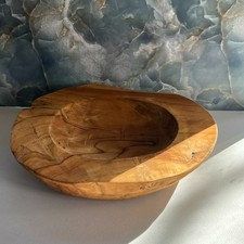 Centerpiece Bowl 15" Hand Carved Natural Wood
