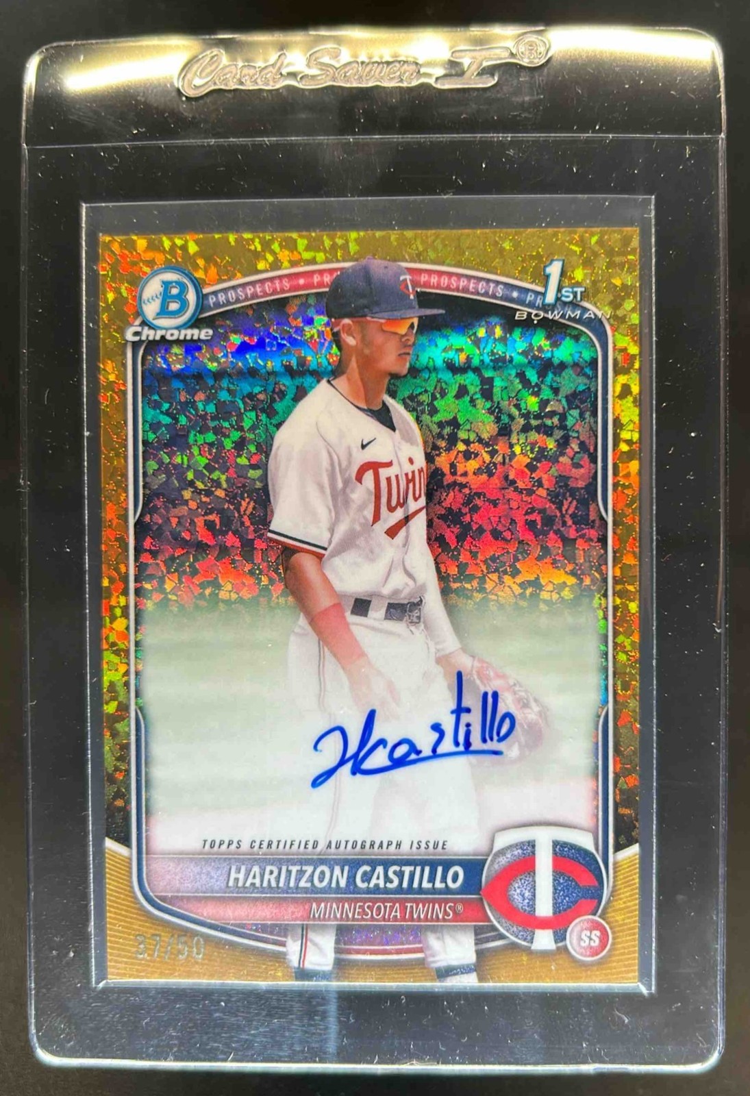 2025 Bowman Chrome Haritzon Castillo Auto Gold Mini Diamonds Refractor 1st #/50