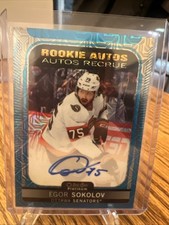 2021-22 O-Pee-Chee Platinum - Rookie Autographs Egor Sokolov #R-ES Blue Traxx...