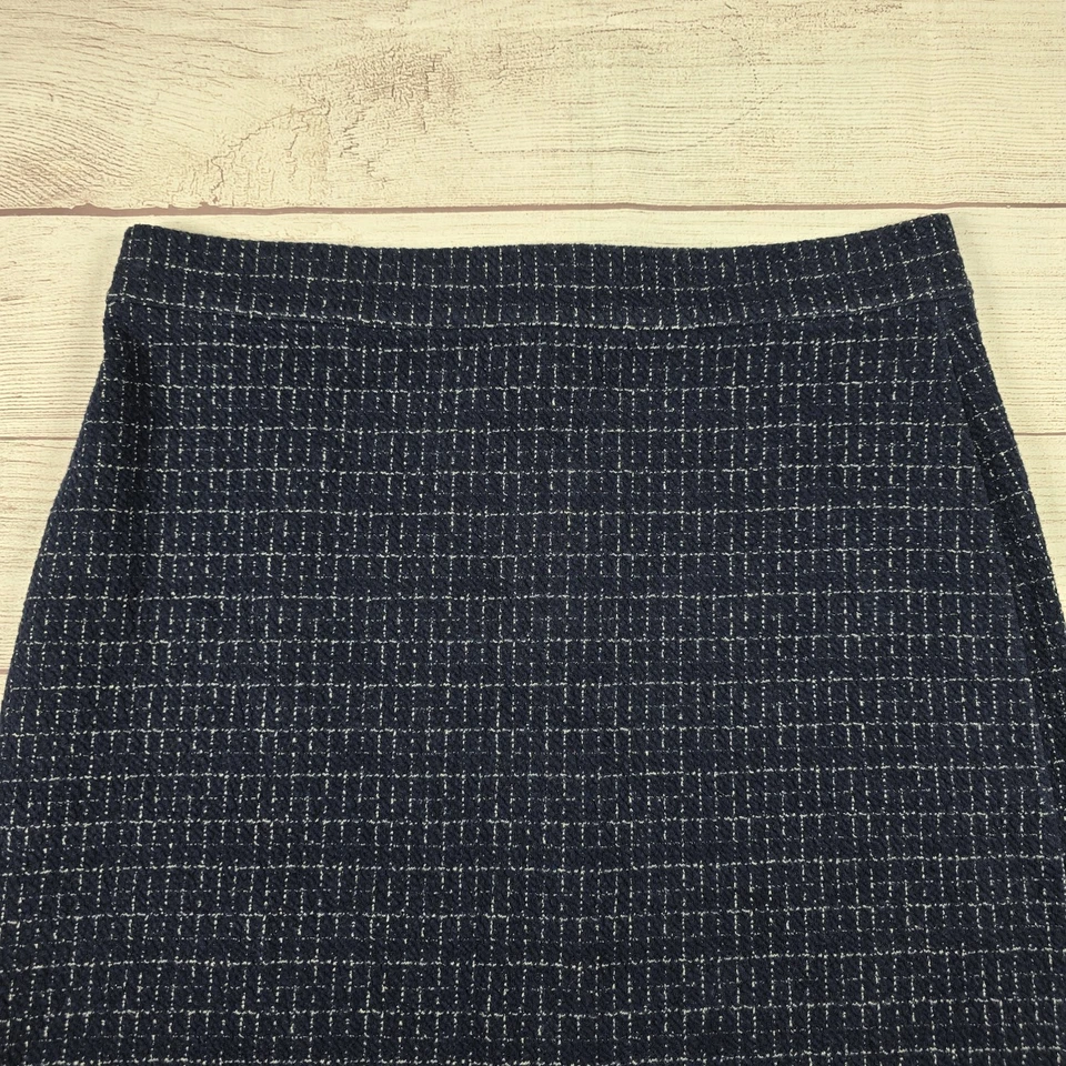 Falda Maeve Anthropologie Azul Lápiz Cintura Alta Mujer Talla Grande Cremallera Trasera Foto 2 de 4