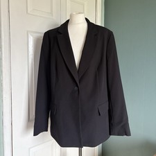 Black Blazer Jacket By Capsule Size 18 One Button Smart Classic Workwear