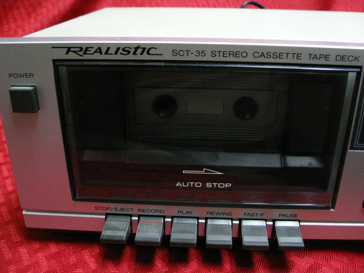 Realistic SCT-35 Stereo Cassette Tape Deck Vintage push button
