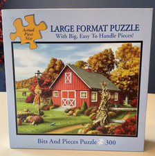 Puzzle 300 Piece Large Format  Harvest Breeze  18  x24  Autumn Red Barn Nature