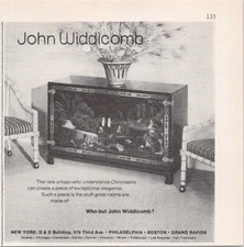 John Widdicomb Vintage Chinoiserie Cabinet Print Ad 1980