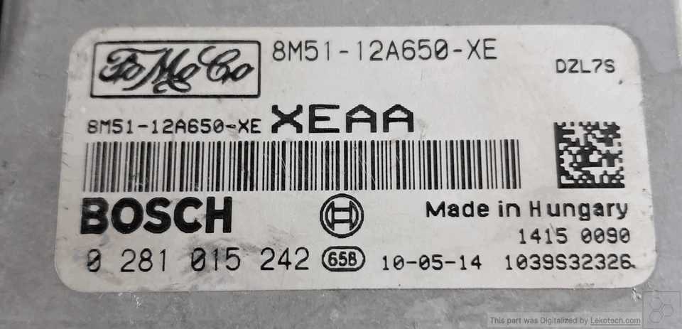 0281015242 Centralina iniezione  FORD FOCUS (CB4) 1.6 TDCi (66Kw) Ber. - Immagine 2 di 4