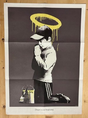 Banksy  Forgive Us Our Trespassing  - Don t Panic A2 Poster