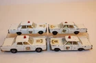 4 Vintage 1960's - 1970's Matchbox Lesney Police Cars FORD GALAXIE / MERCURY