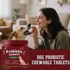 Bison Flavor Gut Health - 90 Soft Chews Probiotic Chews Gut Function NEW Dog