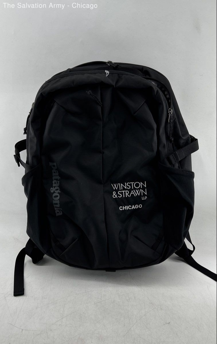 Patagonia Mens Black Inner Pockets Shoulder Adjustable Strap Backpack Bag