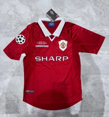 Manchester United Umbro Retro 1999 Champions League Shirt Jersey Size Large