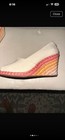 TOMS Women's Beige Peep Toe Wedge Heels Comfort Slip On Fabric Size 9 — photo 3
