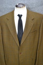 VTG Valentino Blazer Mens 46L Brown Herringbone Alpaca Sport Coat Saks Fifth Ave
