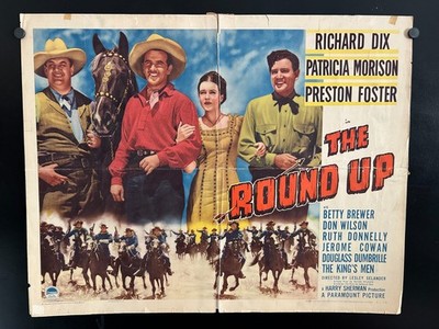 Original 1941 THE ROUND UP Half Sheet Poster 22x28 - RICHARD DIX