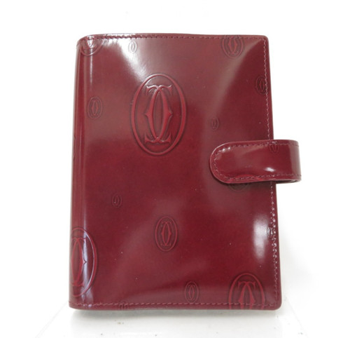 Cartier Happy Birthday Patent Leather Agenda Day Planner Notebook Cover #52762