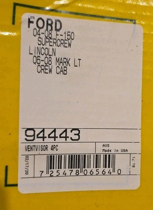 Protectores de lluvia AVS viseras de ventilación pantalla para 04-08 Ford F-150 2006-2008 Lincoln Mark LT Foto 3 de 3