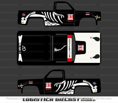 UNIVERSAL Water Slide Decals FOR HOT WHEELS '83 Chevy Silverado a1