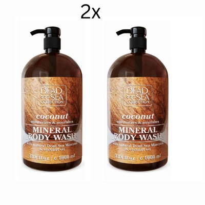 2 x 1000ml DEAD SEA COLLECTION COCONUT MINERAL BODY WASH with DEAD SEA MINERALS