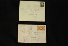 First Day of Issue Stamped Envelopes, 1955, Lot of 2